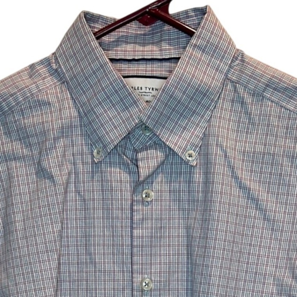 Charles Tyrwhitt Slim Fit‎ Non-Iron Check Dress Shirt 15.5 32 Blue Red Men's
